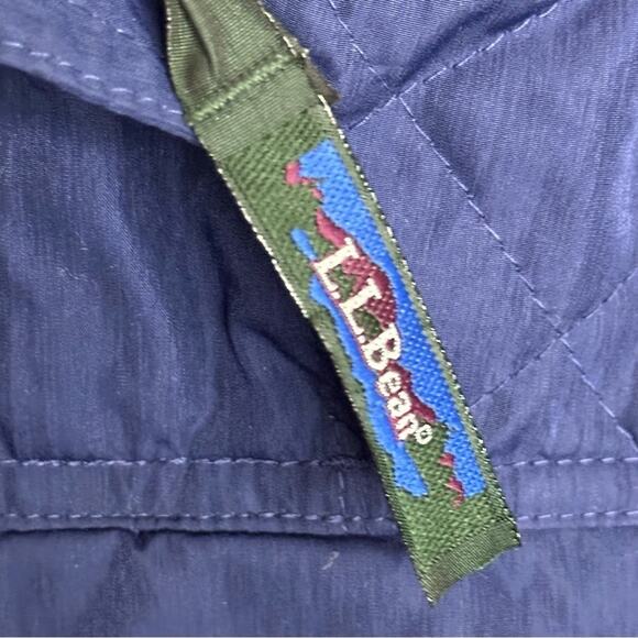 LL Bean Women’s Navy Blue Pullover Jacket Coat Hood Size XL P synthetic Down VTG - Picture 3 of 16